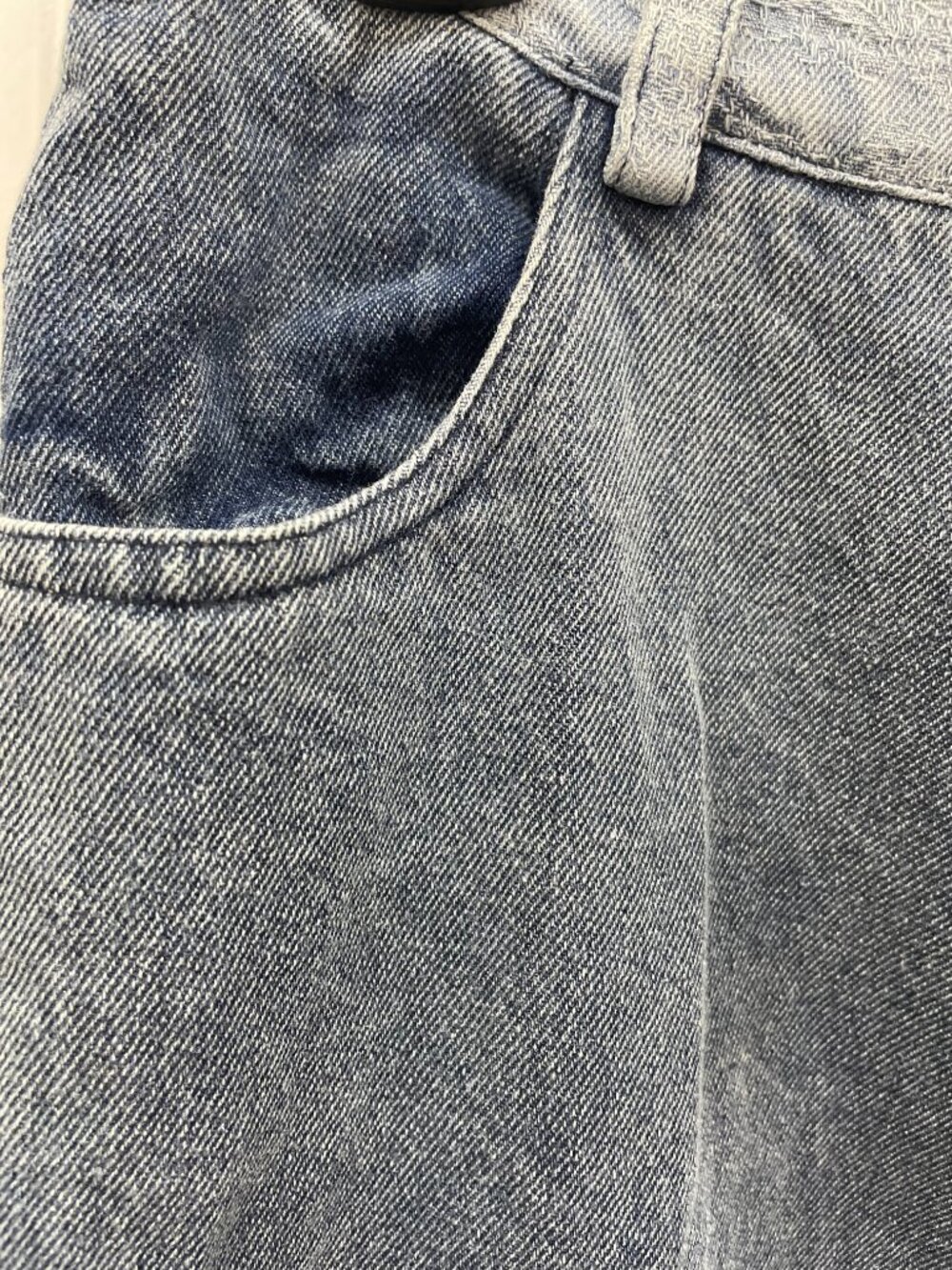 BLUE VELVET Women’s BOTTOM PATCH CONTRAST STRETCHY DENIM RUFFLE PANTS M - Picture 11 of 13